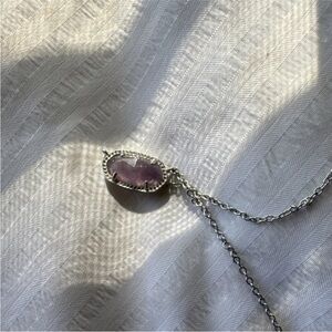 Kendra Scott Silver Necklace with Purple Stone
